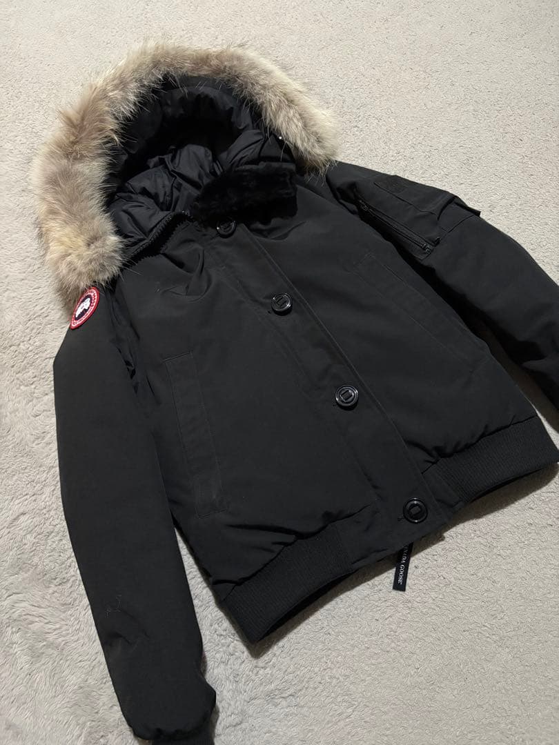 カナダグース ラブラドールボンバー ショートダウン ブラック ファー付き 美品