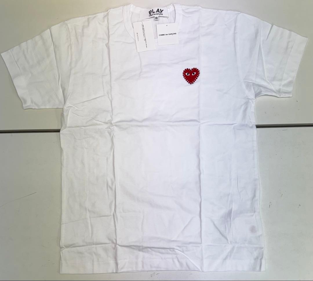 PLAY COMME des GARÇONS ラインストーンTシャツ XXL