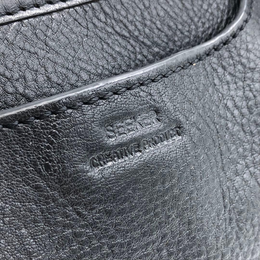 美品✨シーカー 別注 レザー トートバッグ ビジネス 肩掛け A4可 ブラック黒