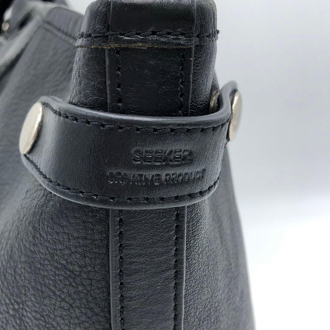 美品✨シーカー 別注 レザー トートバッグ ビジネス 肩掛け A4可 ブラック黒