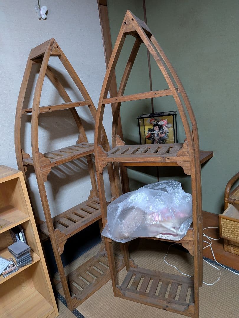 nathさま専用　ボート型木製ラック 3段