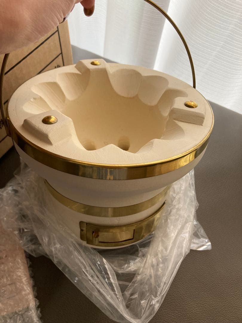 【新品　稀少 最高級】能登半島　珪藻土切出し　七輪　風鈴堂　黄金丸　15