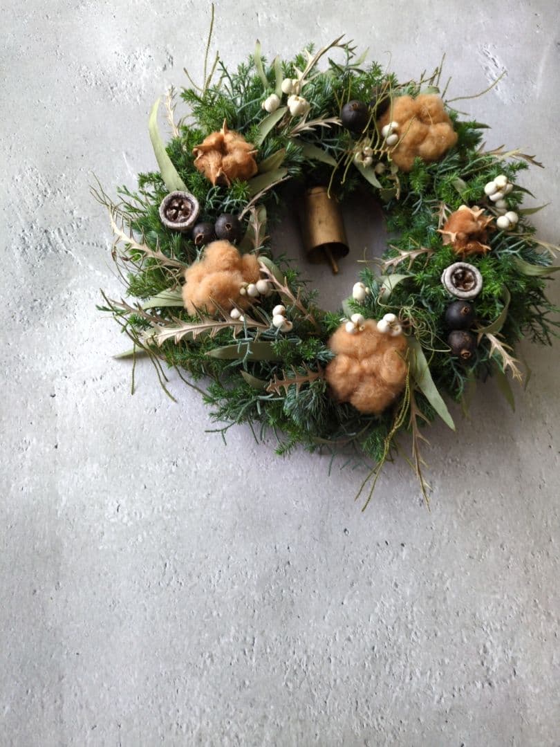 2025Christmasブラウンコットンのクリスマスリース 30cmメルカリ便