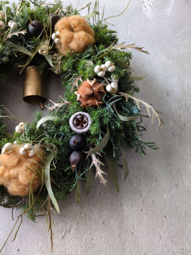 2025Christmasブラウンコットンのクリスマスリース 30cmメルカリ便