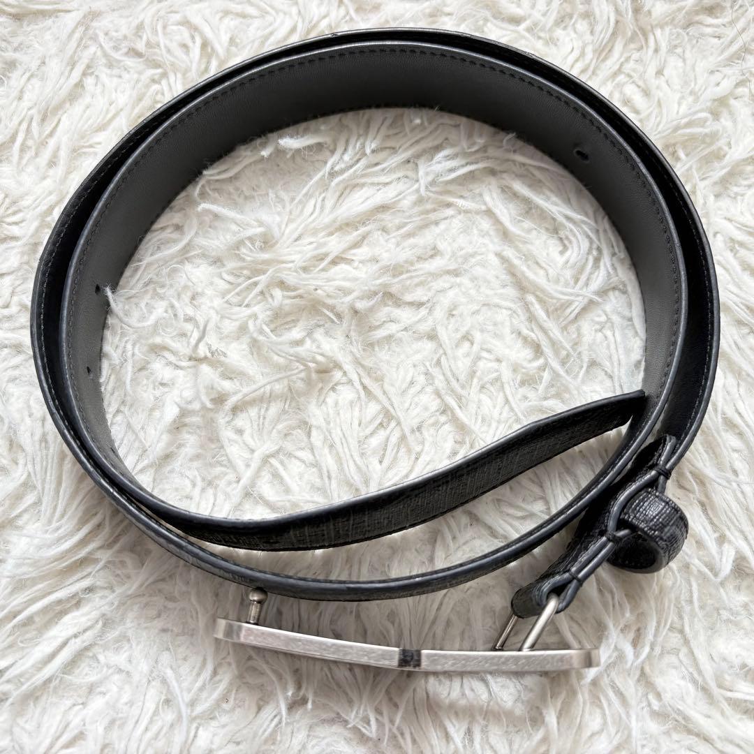美品　BALENCIAGA BBバックル　モノグラムコーティングレザーベルト90