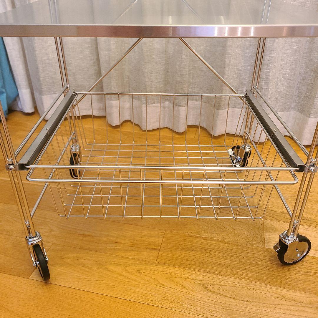 O'gre　オグレ　フラットステンレス3段トロリー　キッチンワゴン　韓国