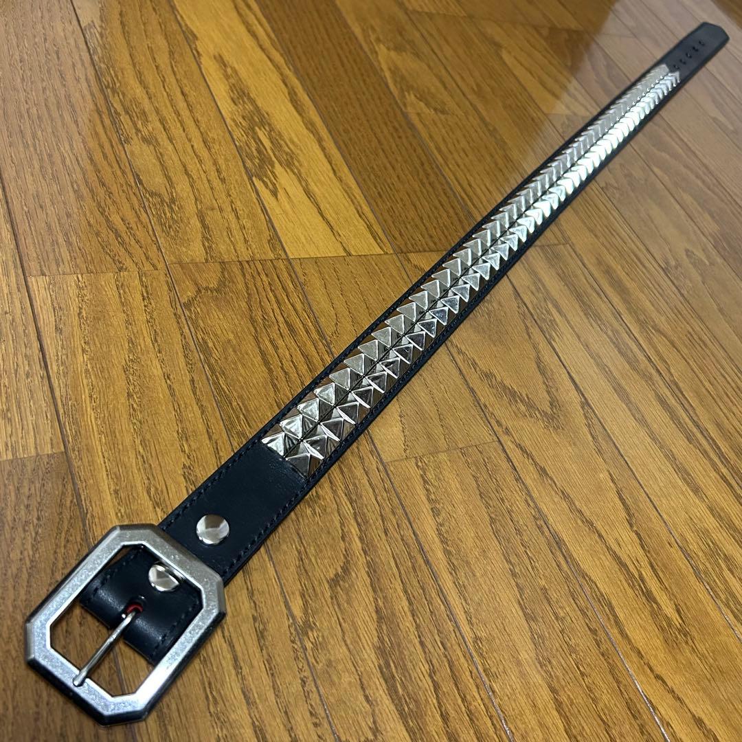 ピラミッド鋲2連ベルト　本革