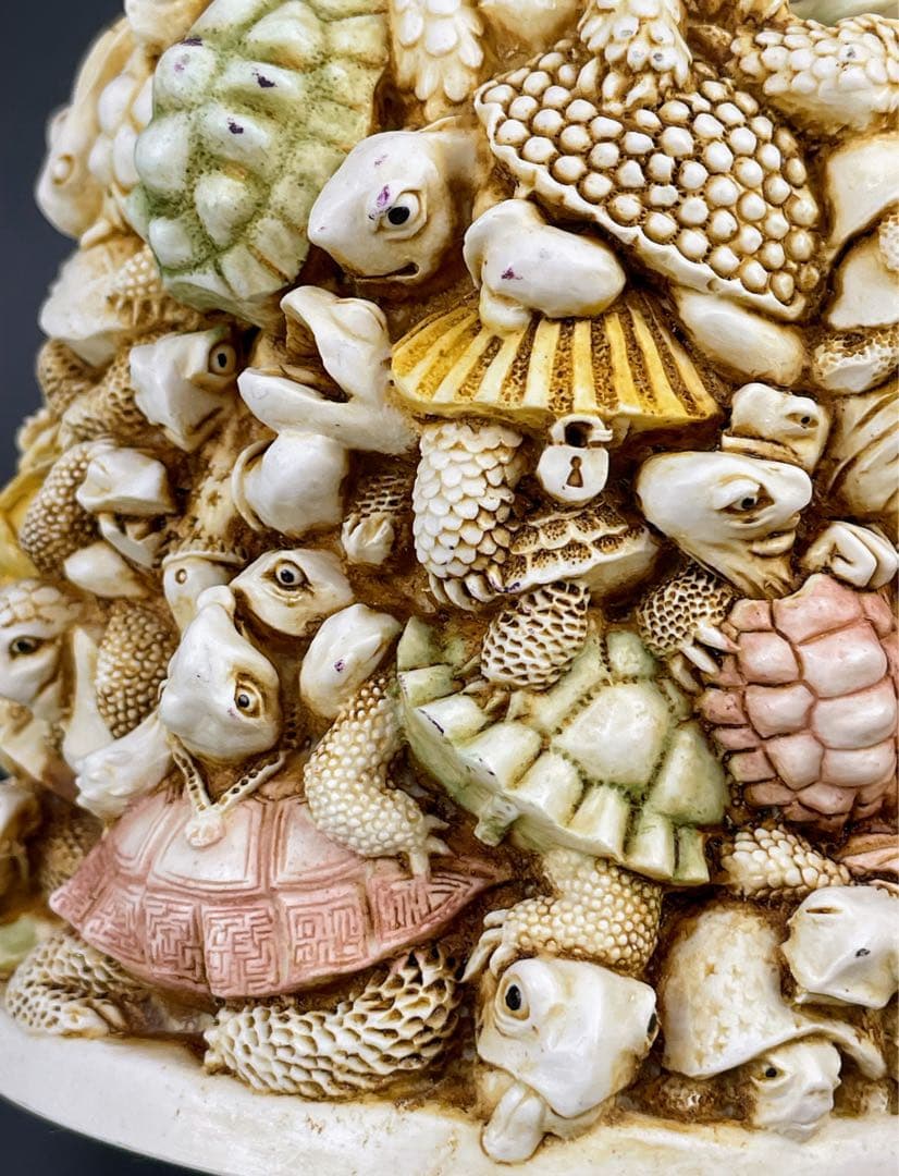 【希少】ハーモニーキングダム 亀 小物入れ カメ かめ 彫刻 置物 ボックス