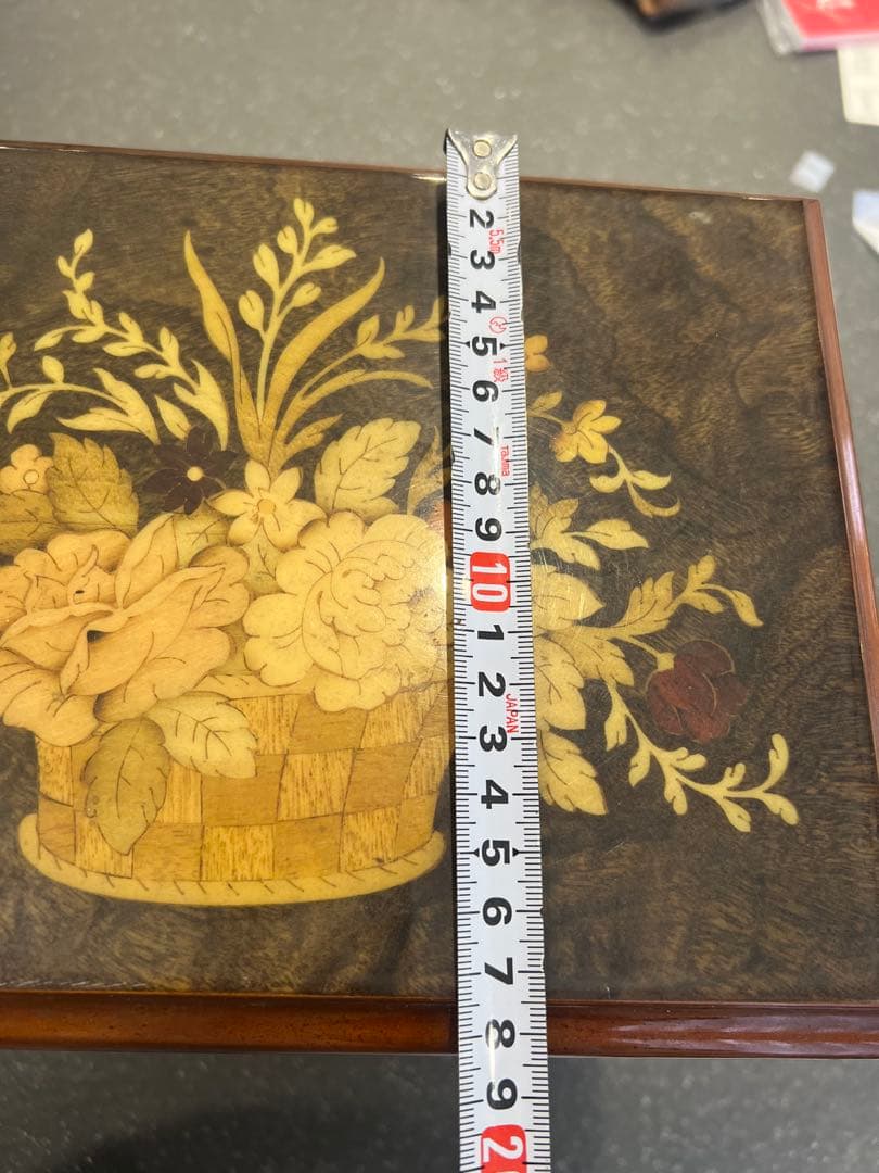 イタリア製 象嵌細工 木製ジュエリーボックス ミラー付き