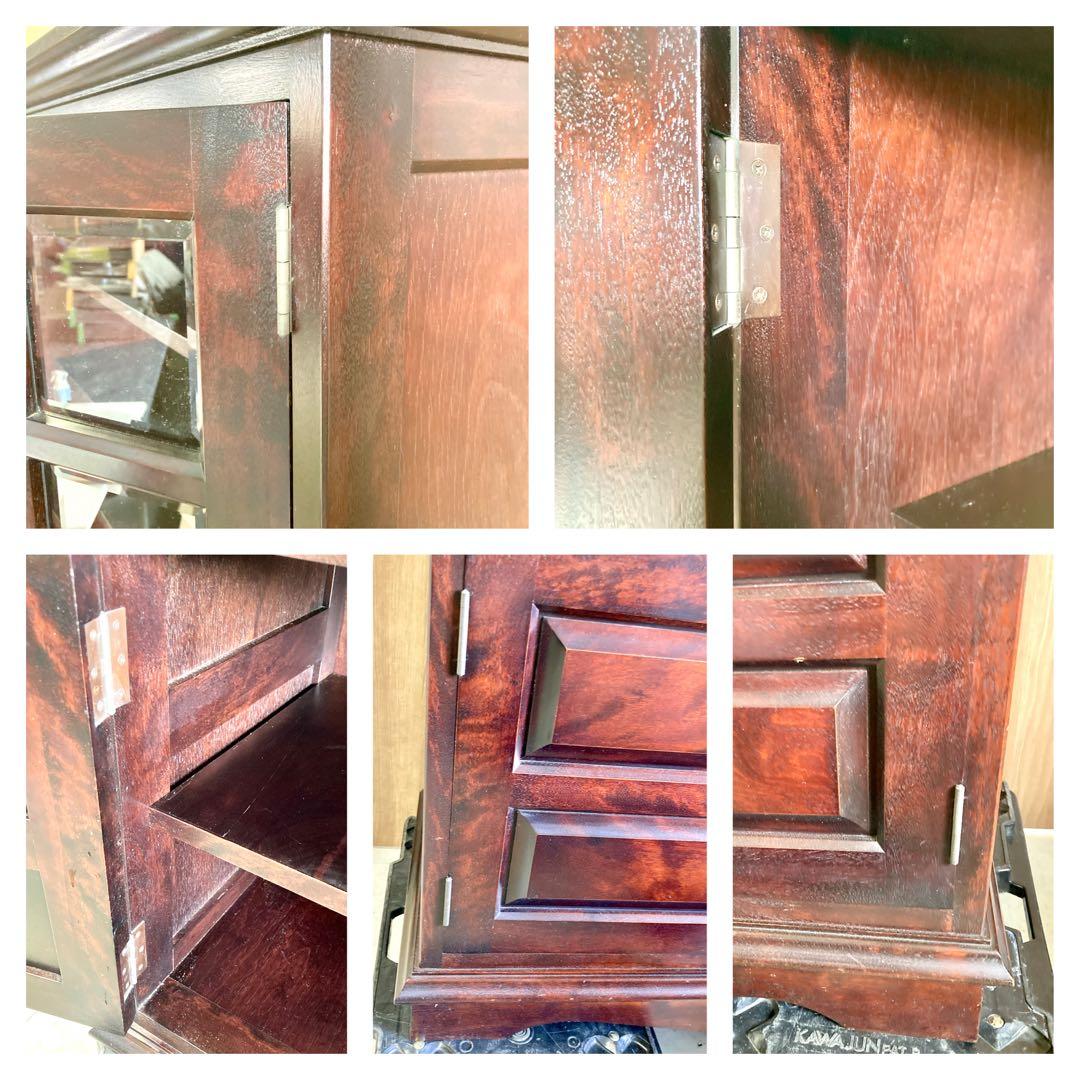 【良品】食器棚 ディスプレイ キャビネット収納棚 松本民芸家具