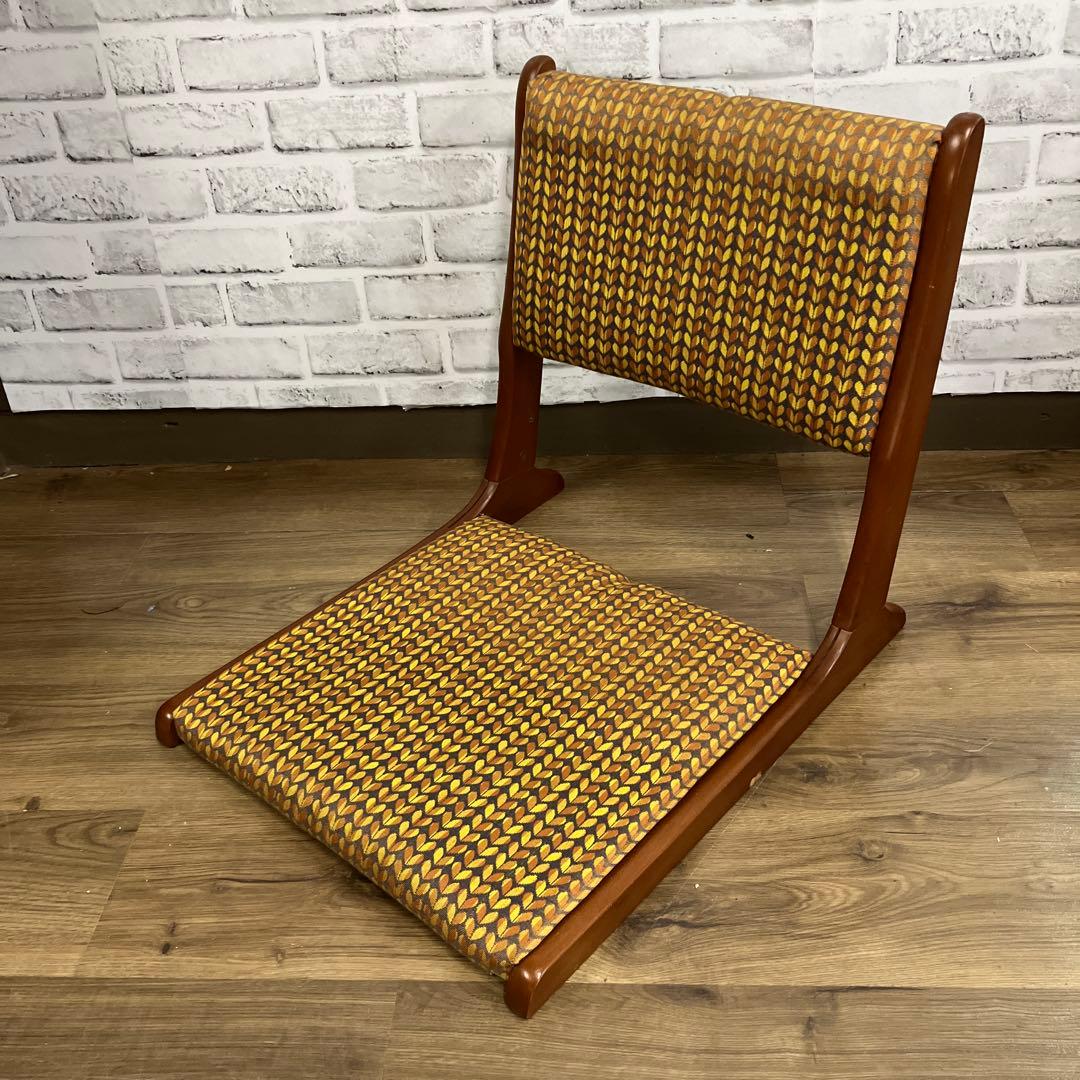 A-2 アンティーク レトロポップ 昭和レトロ 折り畳み座椅子 幾何学模様