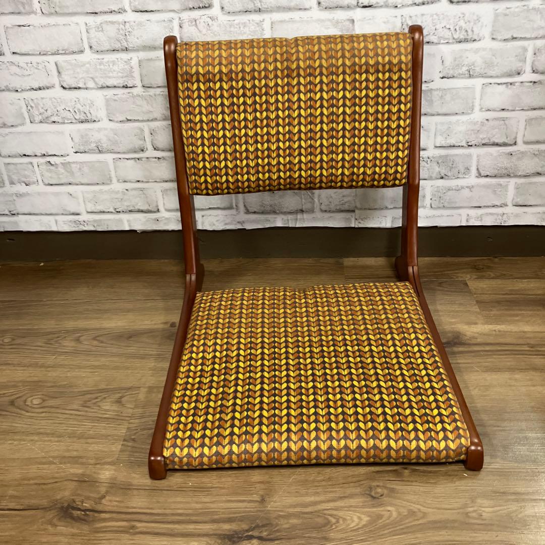 A-2 アンティーク レトロポップ 昭和レトロ 折り畳み座椅子 幾何学模様