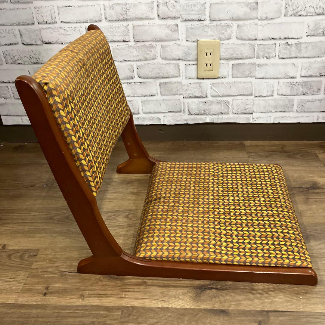 A-2 アンティーク レトロポップ 昭和レトロ 折り畳み座椅子 幾何学模様