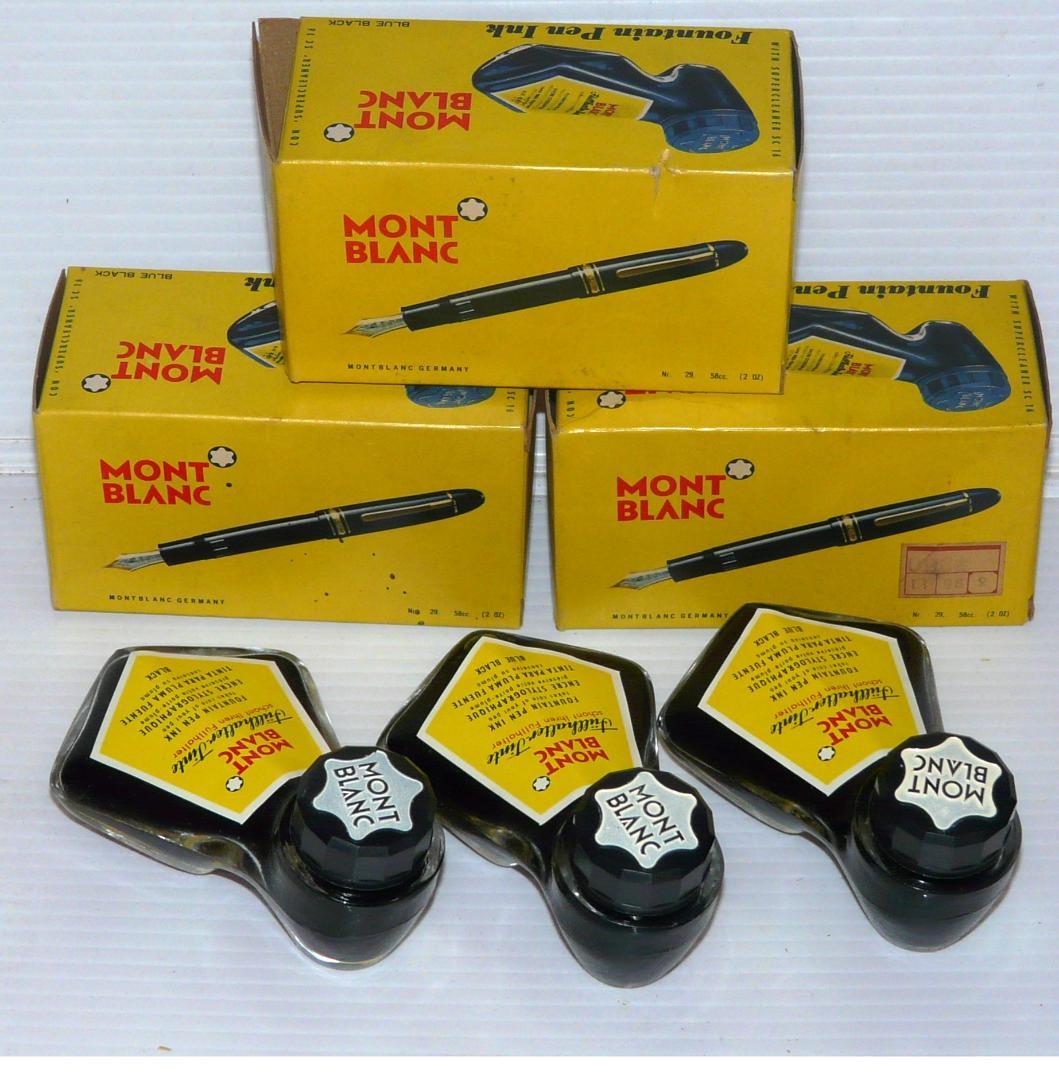 1960年代　モンブラン　ボトルインク　未開封　3個　黒　ブルーブラック 万年筆