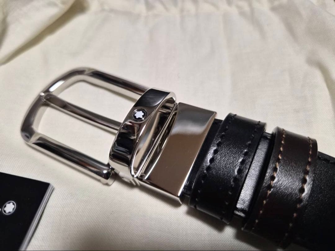 新品 MONTBLANC リバーシブル レザーベルト MB111080