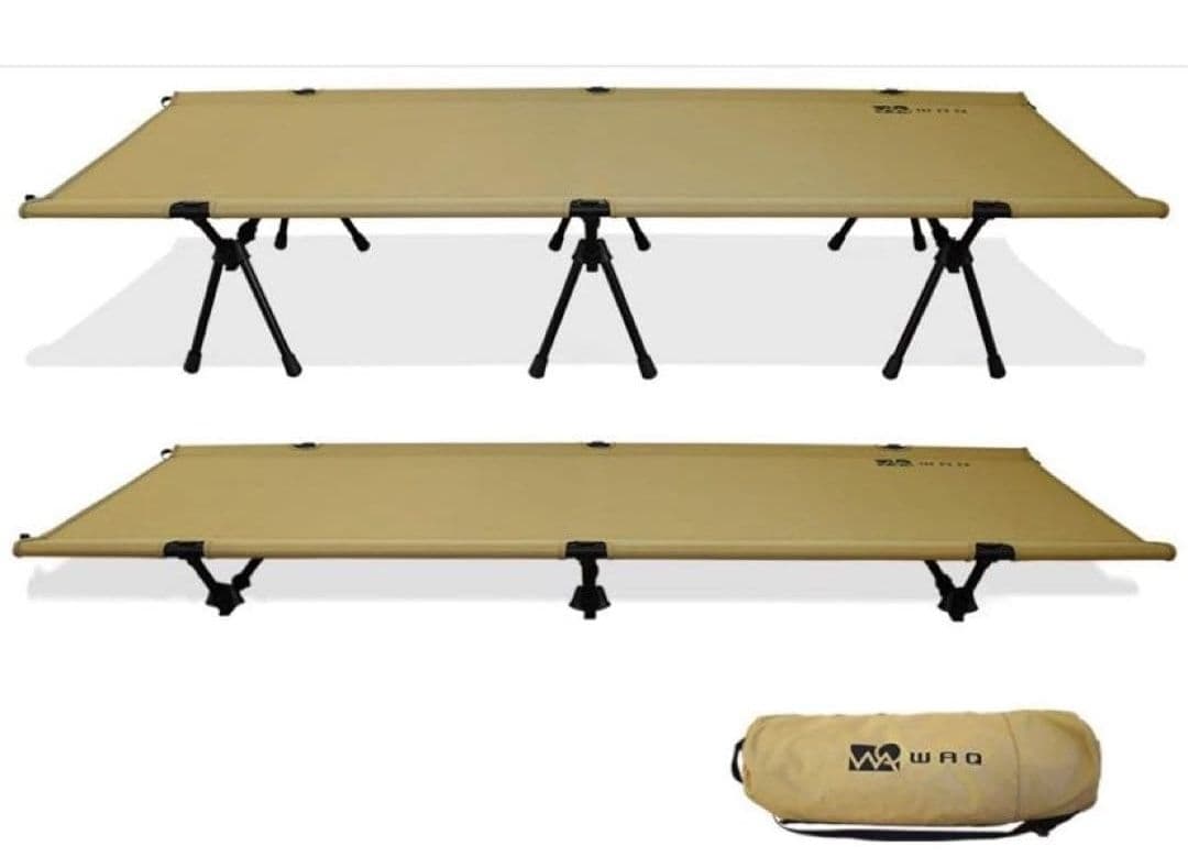 【美品】WAQ 2WAY フォールディングコット　オリーブ&タン　2個セット販売