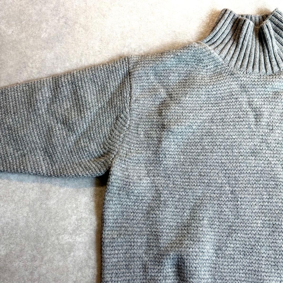タグ付 ATON エイトン LAMBS WOOL ボトルネックセーター グレー