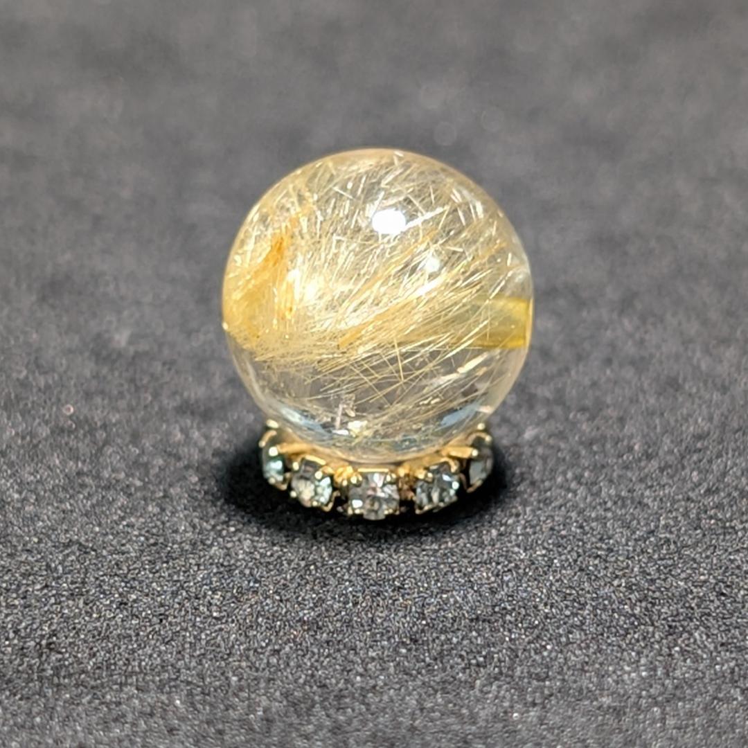 一点物 繊細な金針が魅力 ゴールドルチル 粒売り 10ミリ 輝く水晶のお守り効果