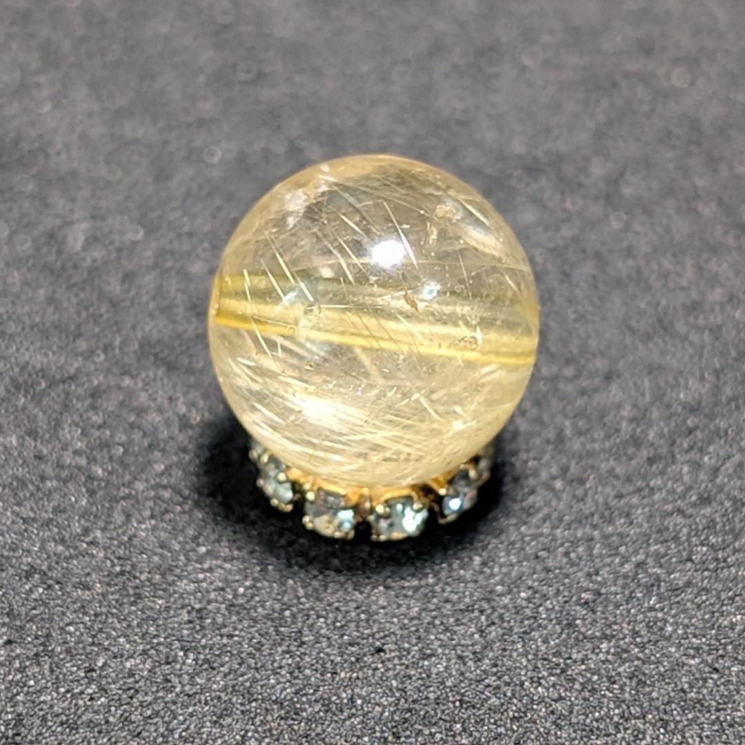 一点物 繊細な金針が魅力 ゴールドルチル 粒売り 10ミリ 輝く水晶のお守り効果