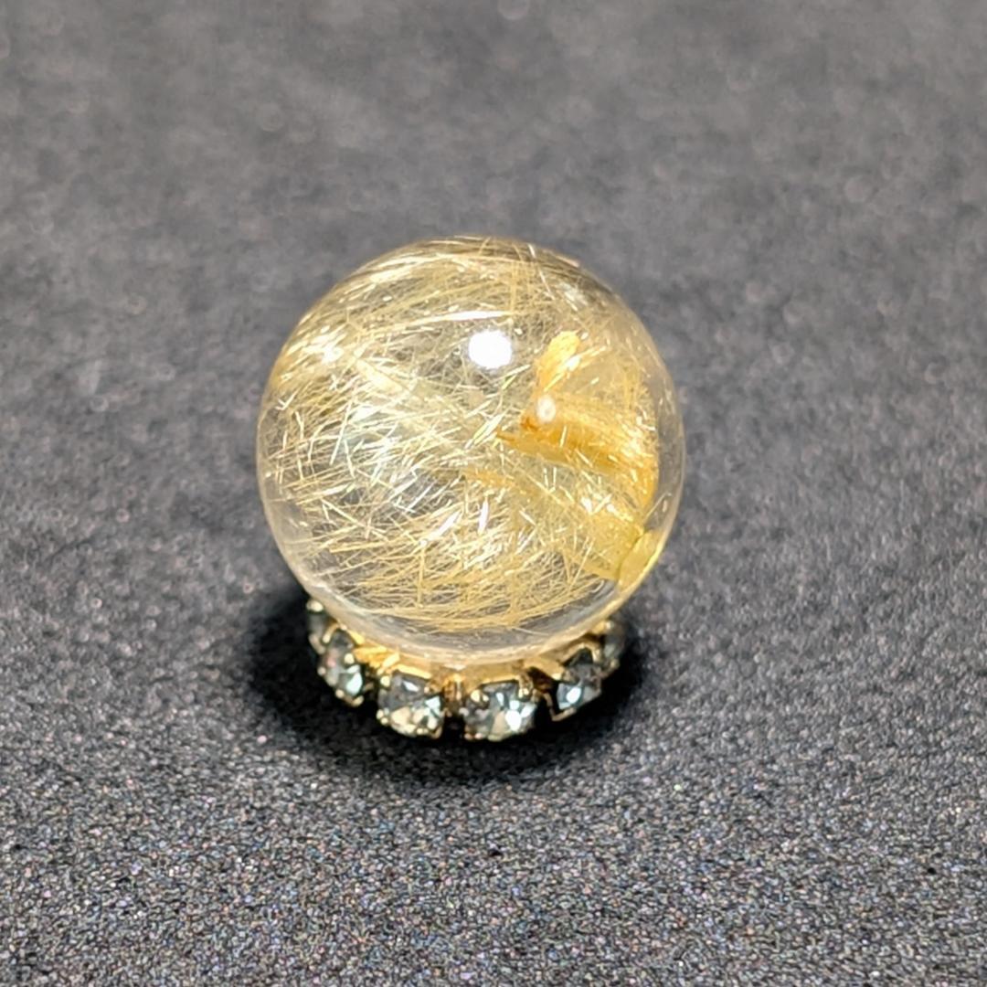一点物 繊細な金針が魅力 ゴールドルチル 粒売り 10ミリ 輝く水晶のお守り効果