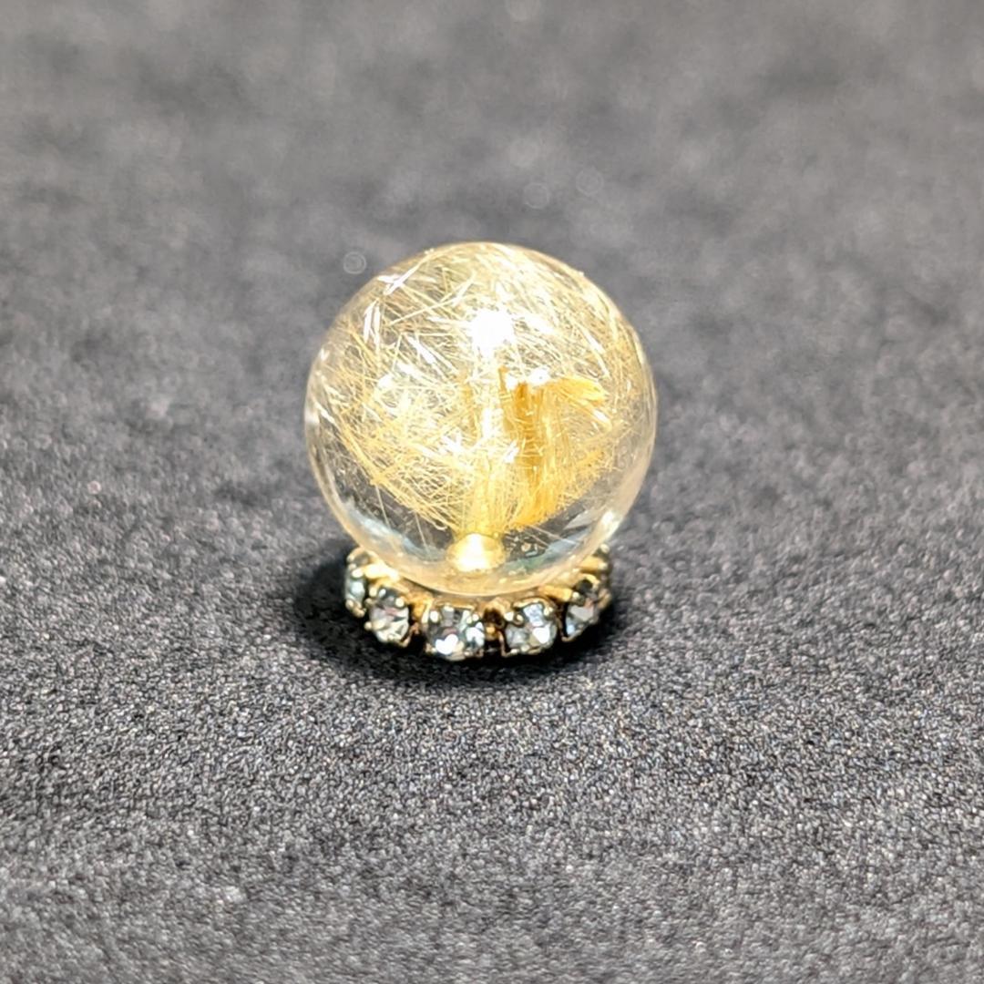 一点物 繊細な金針が魅力 ゴールドルチル 粒売り 10ミリ 輝く水晶のお守り効果