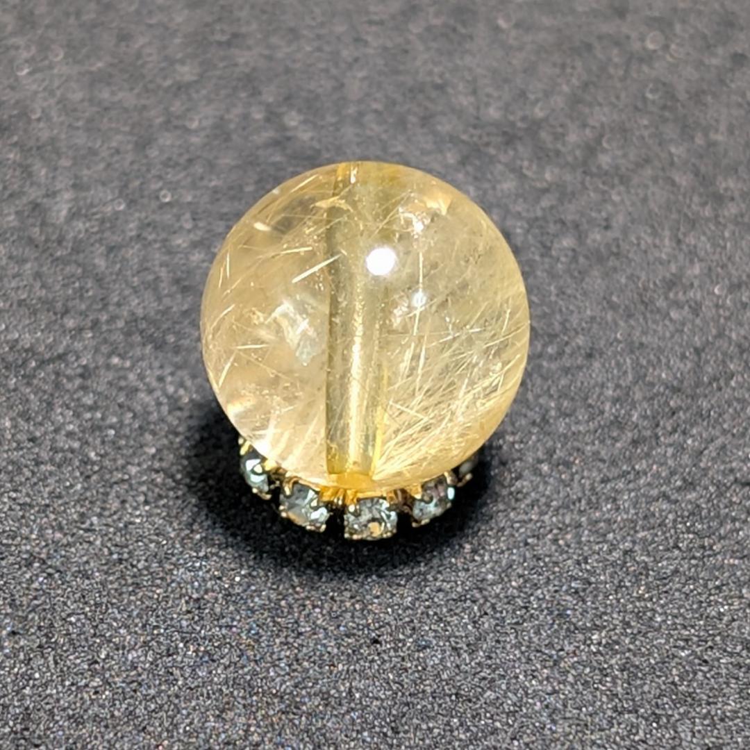 一点物 繊細な金針が魅力 ゴールドルチル 粒売り 10ミリ 輝く水晶のお守り効果