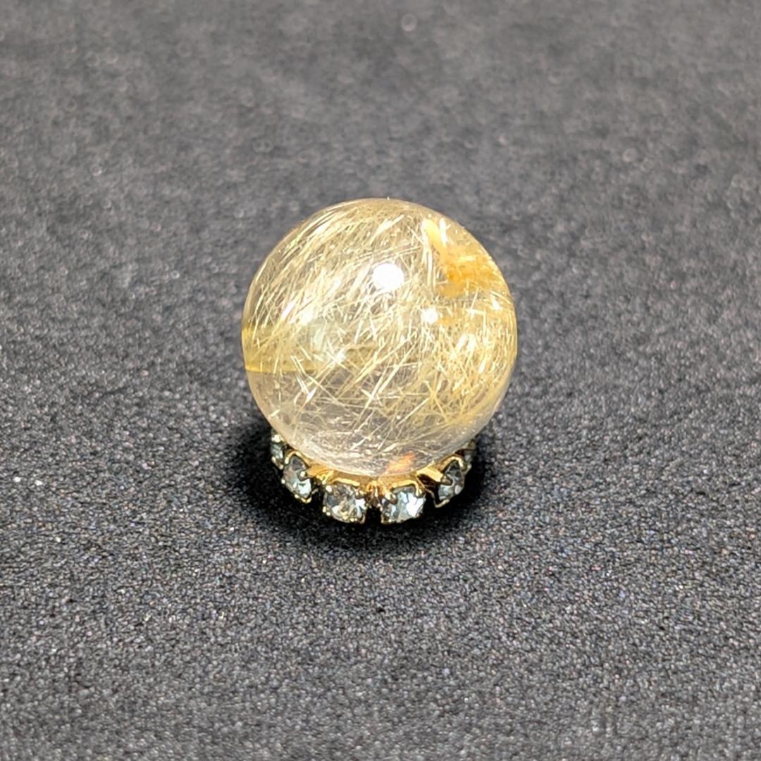一点物 繊細な金針が魅力 ゴールドルチル 粒売り 10ミリ 輝く水晶のお守り効果
