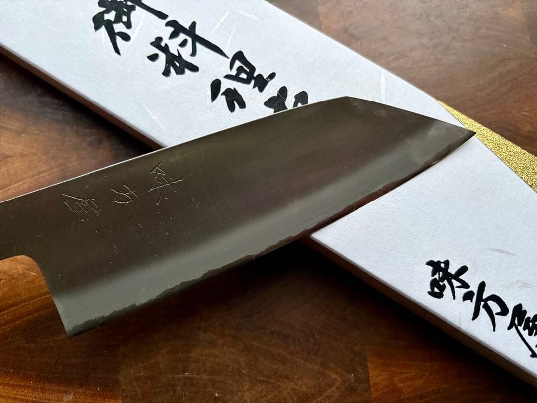 日野浦　睦　味方屋　切付　文化(三徳) 180mm 6寸　包丁　白鋼　和包丁　霞