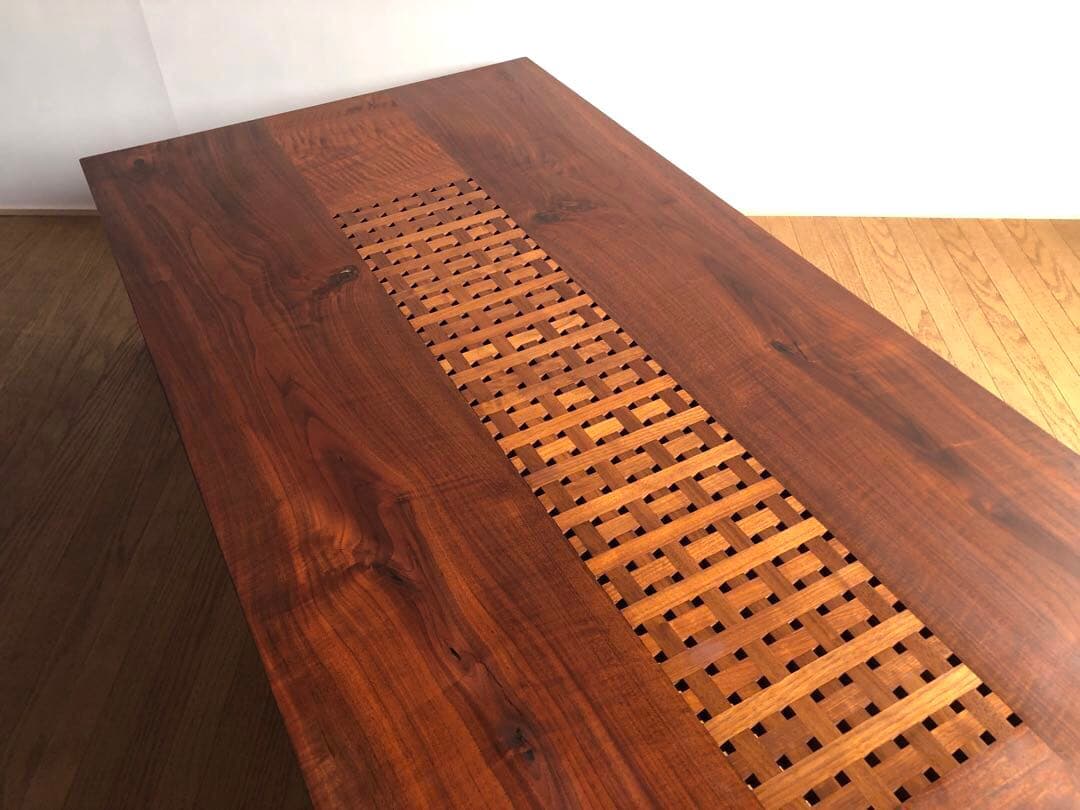 カンディハウス 一本技 センターテーブル 座卓 ウォールナット無垢材 旭川家具