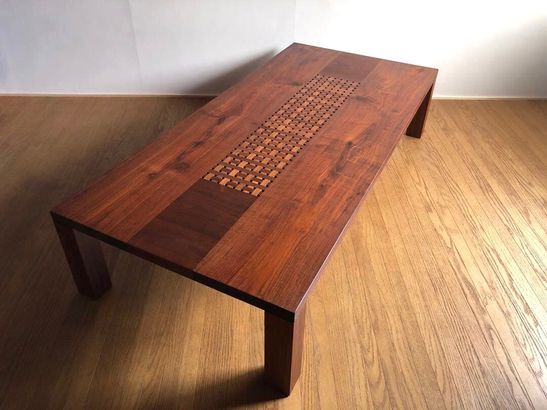 カンディハウス 一本技 センターテーブル 座卓 ウォールナット無垢材 旭川家具