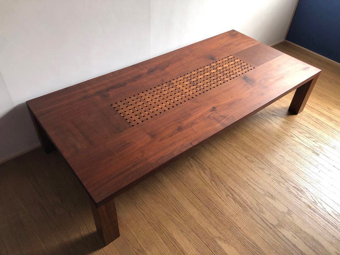 カンディハウス 一本技 センターテーブル 座卓 ウォールナット無垢材 旭川家具