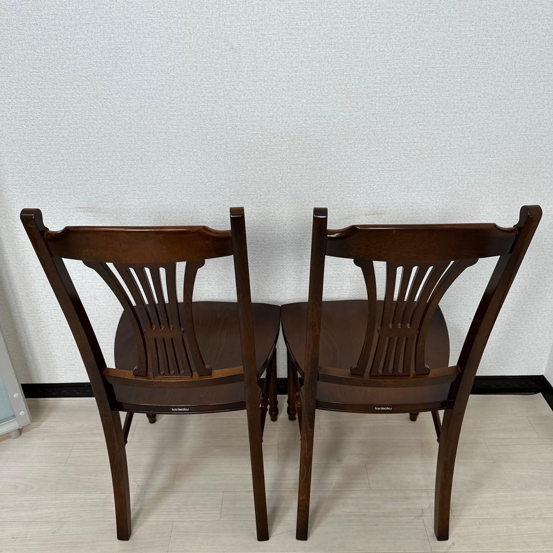 （1/2）カリモク コロニアル ダイニングチェア 食卓椅子 2脚セットi4※