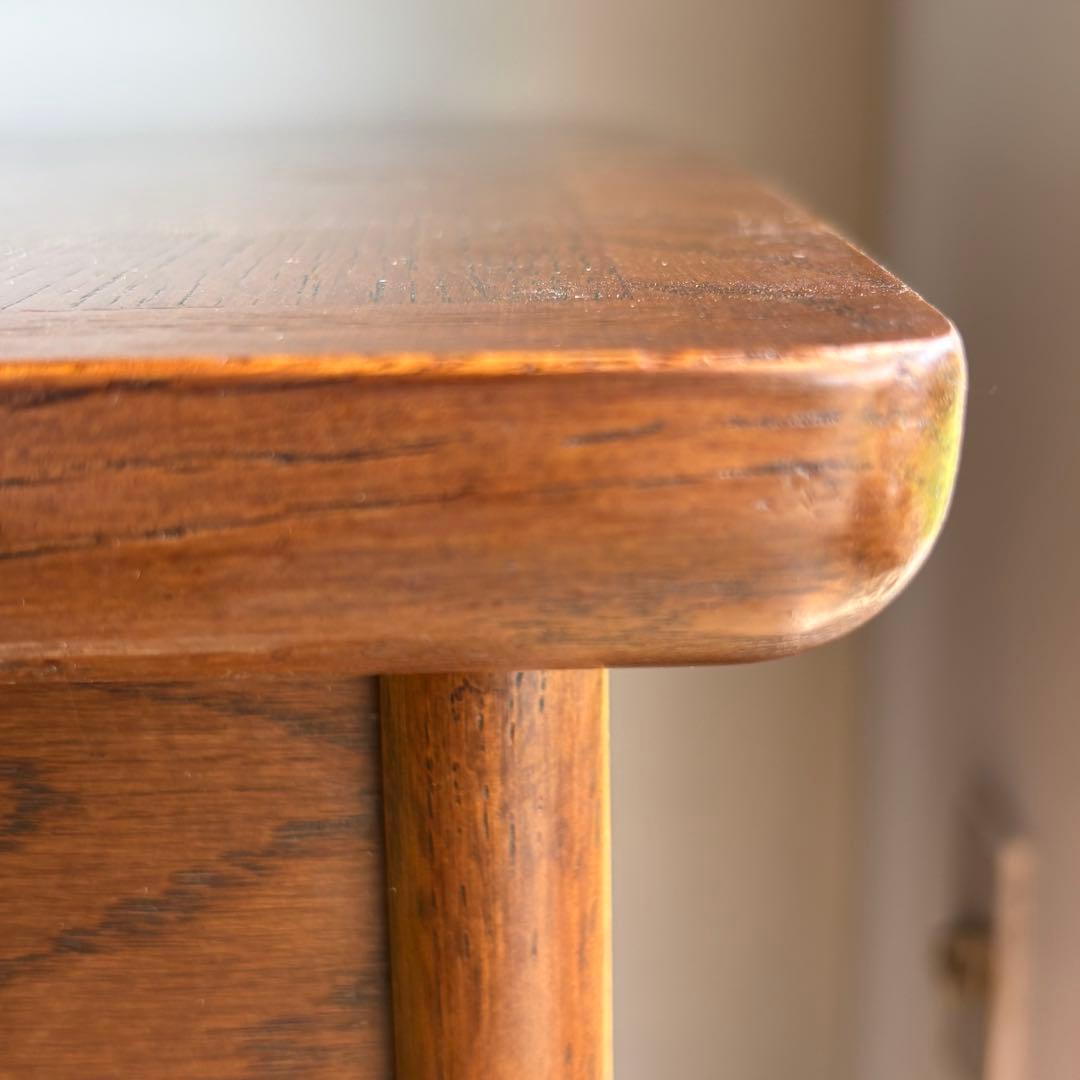 海外 サイドテーブル ワゴン オーク 真鍮取っ手 キャスター付き