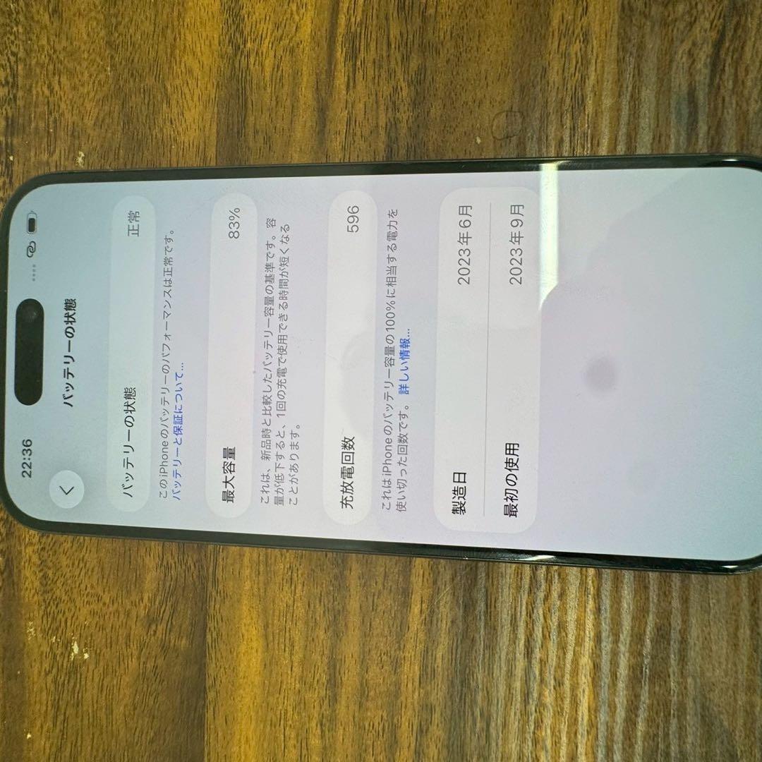 iPhone 15 Pro 256GB MTUC3J/A SIMフリー 背面割れ
