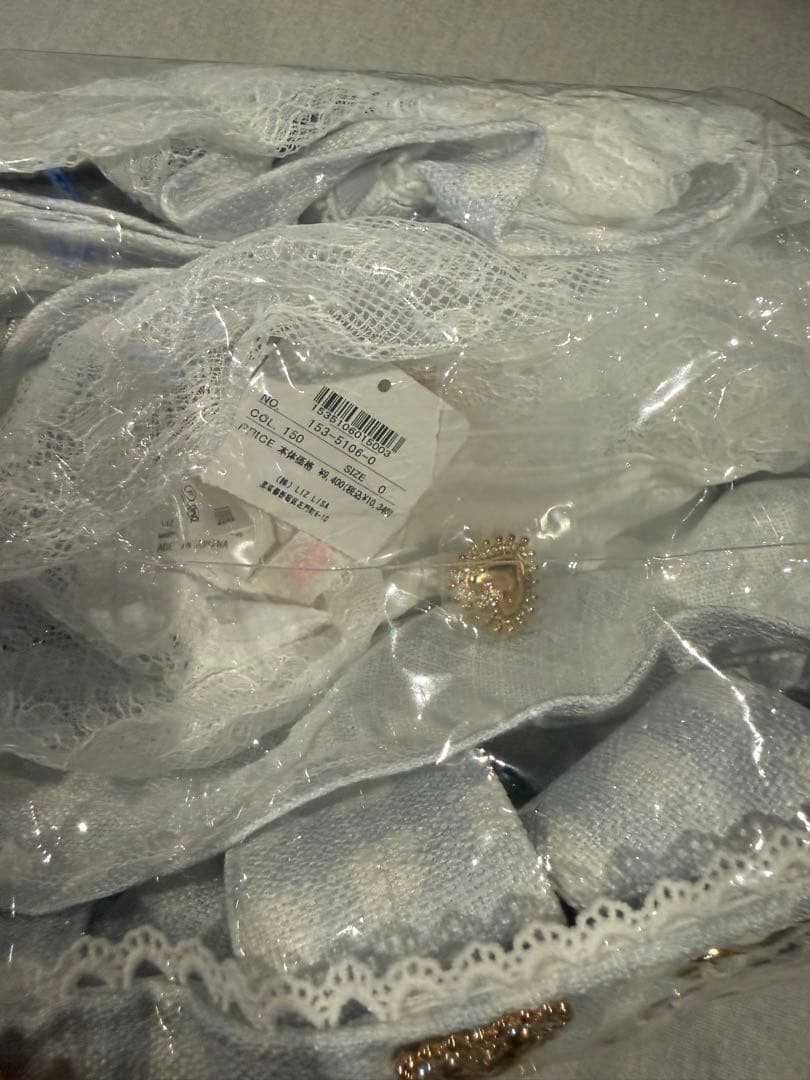 リズリサ はしごリボンギンガムティアードスカパンブルー