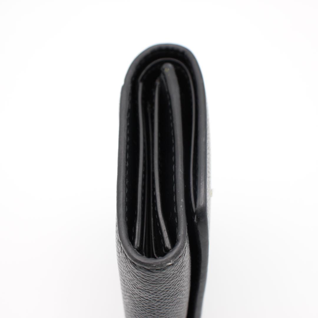 Maison Margiela 黒 レザー 三つ折り財布　シボ革