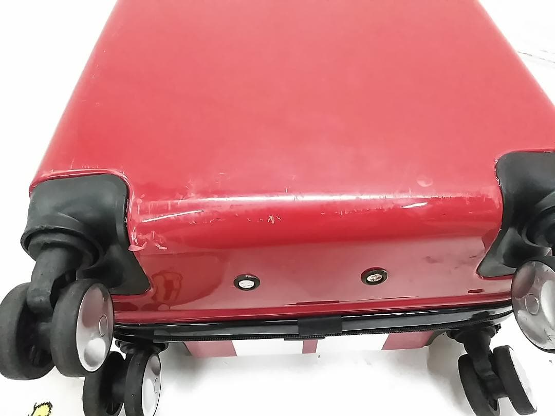  MINI ストライプ キャリーケース レッド トラベルバッグ ●