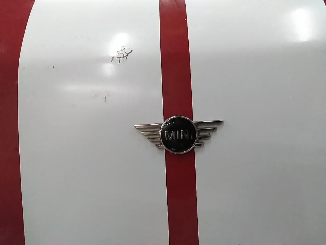  MINI ストライプ キャリーケース レッド トラベルバッグ ●