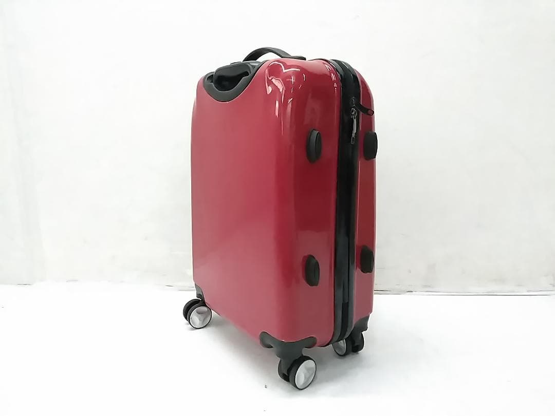  MINI ストライプ キャリーケース レッド トラベルバッグ ●