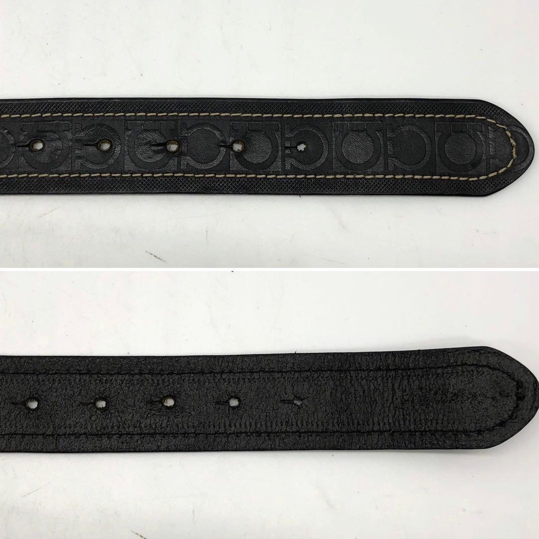 ✨希少・美品✨フェラガモ ベルト ダブルガンチーニ シルバー金具 レザー 黒