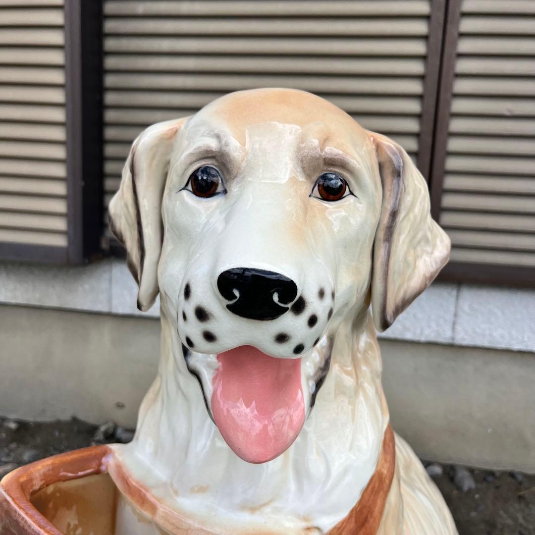 ゴールデンレトリーバー　陶器置物