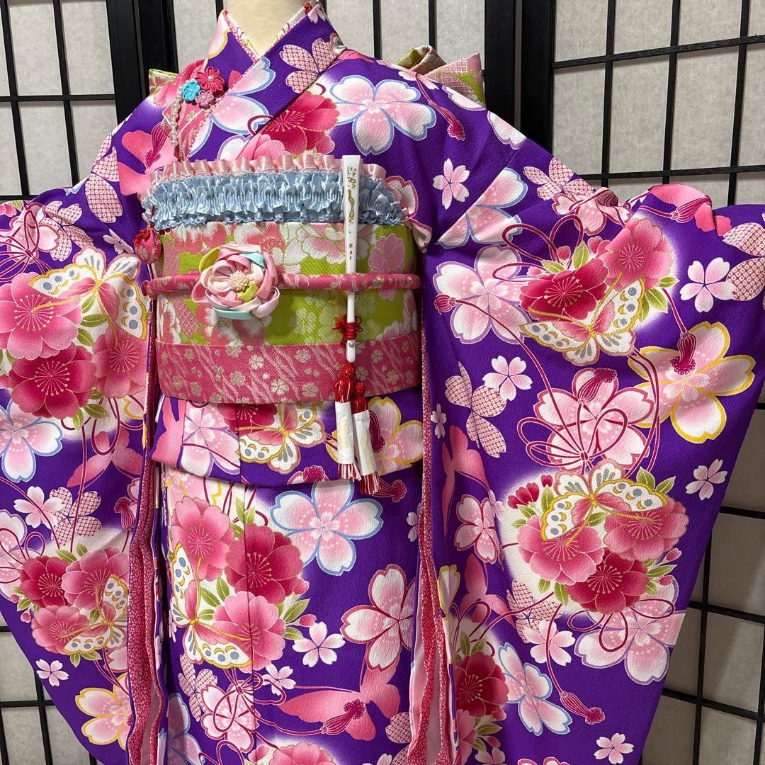 七五三　着物セット　7歳　ブランド乙葉　紫色　美品　フルセット
