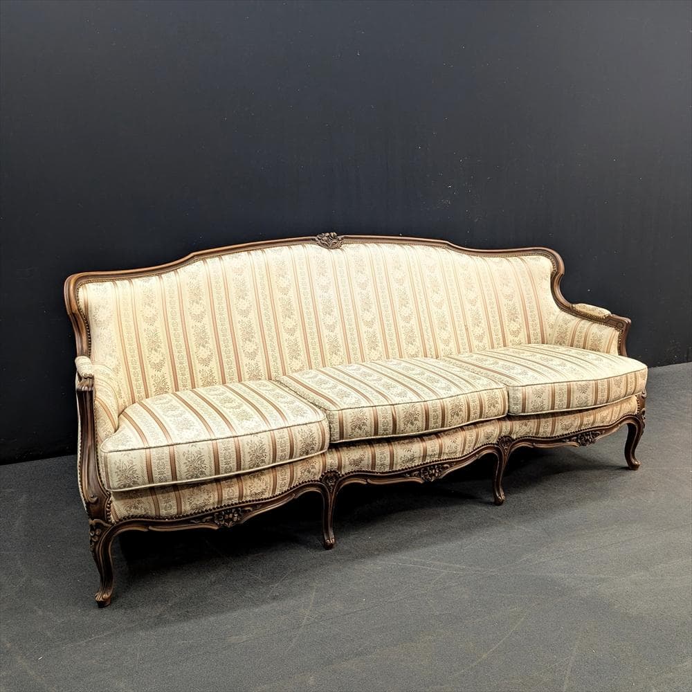 美品　ドマーニ　ルイ15世　トリプルソファ　三人掛け　3P　ロココ様式　カリモク