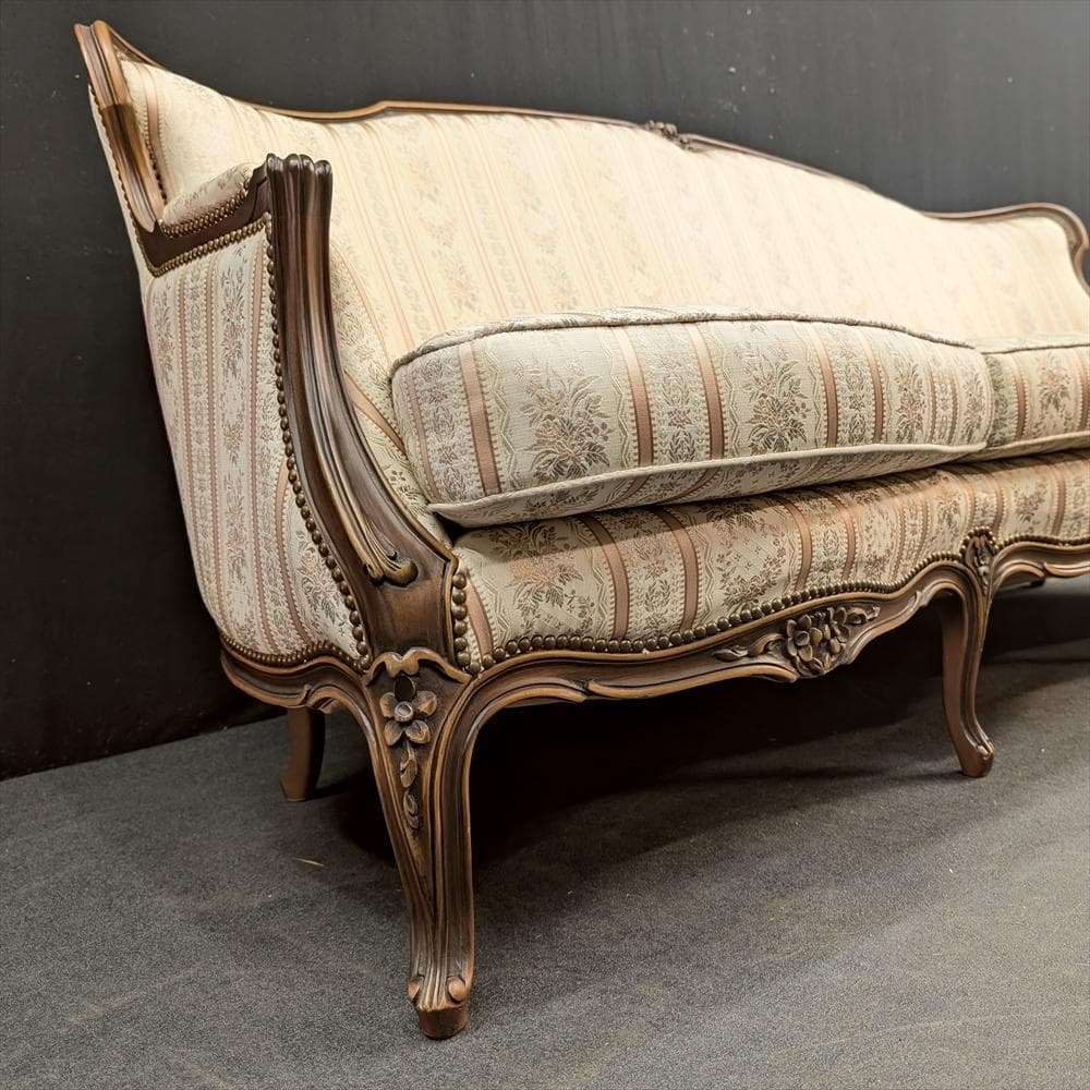 美品　ドマーニ　ルイ15世　トリプルソファ　三人掛け　3P　ロココ様式　カリモク