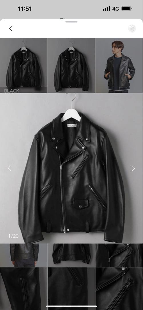 BEAUTY&YOUTH BY シープレザー ダブル ライダース ジャケット