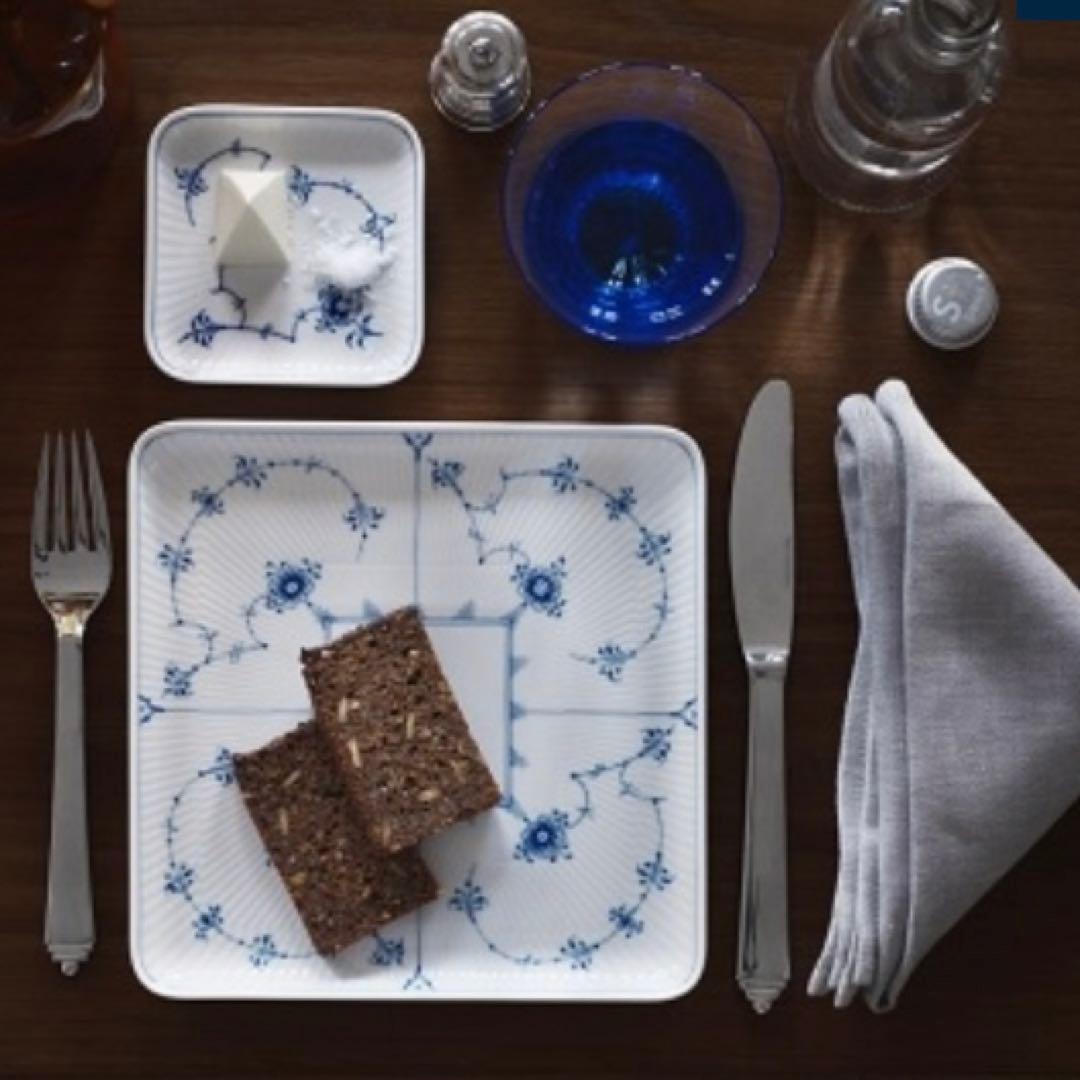 新品未使用　ロイヤルコペンハーゲン　 スクエア皿 5枚　ブルーフルーテッド