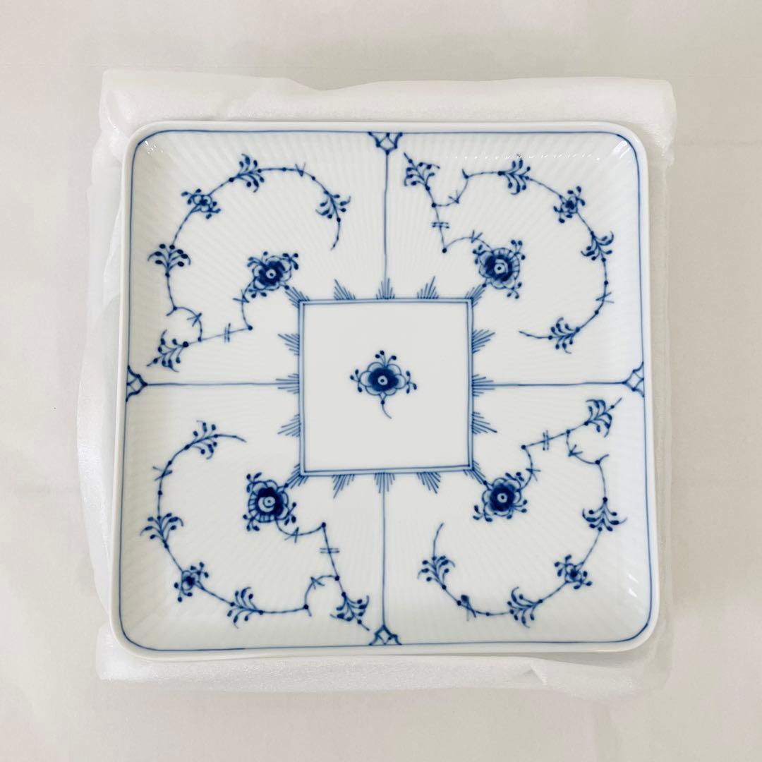 新品未使用　ロイヤルコペンハーゲン　 スクエア皿 5枚　ブルーフルーテッド