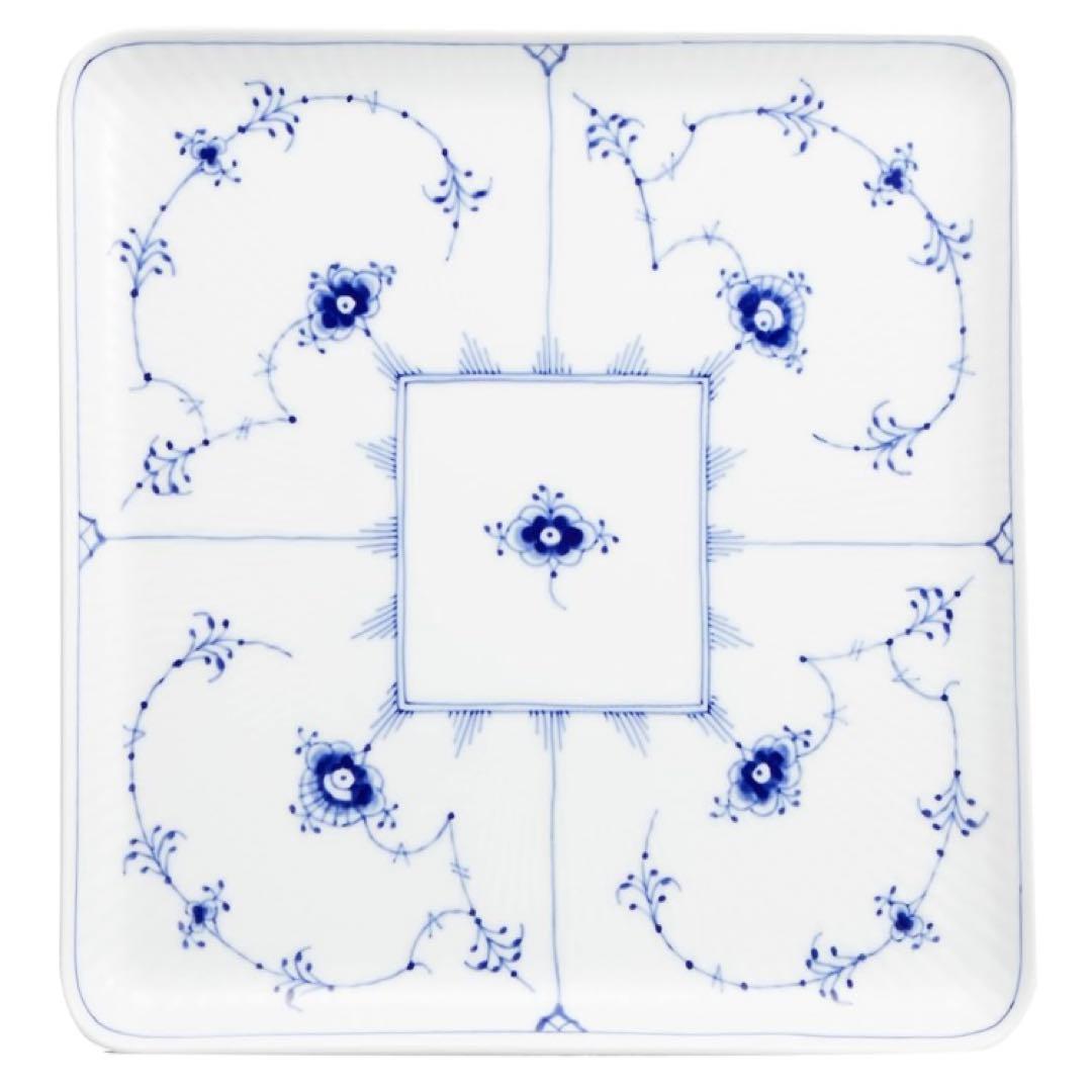 新品未使用　ロイヤルコペンハーゲン　 スクエア皿 5枚　ブルーフルーテッド