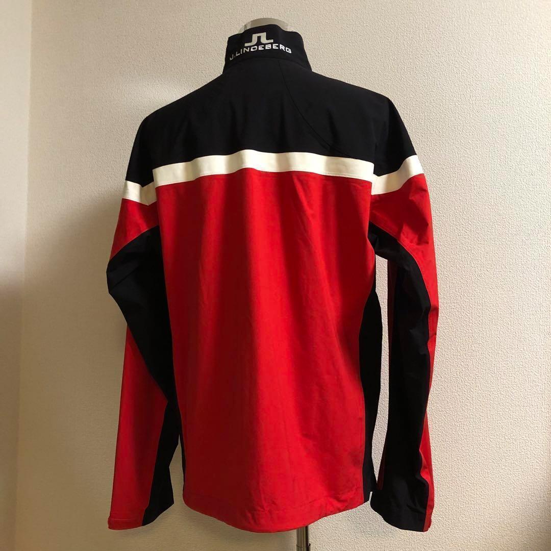 ジェイリンドバーグ 撥水 ストレッチ ナイロン ジャケット ブラック×レッド