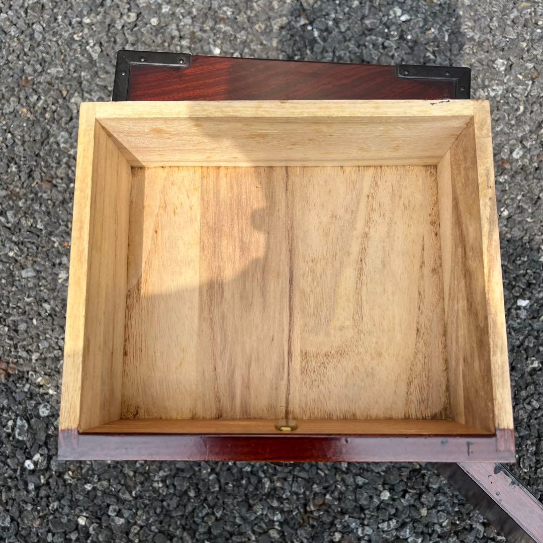 仙台箪笥 渡辺家具店 小箪笥 漆 欅 中桐 小引出 牡丹金具 伝統工芸 木地呂塗